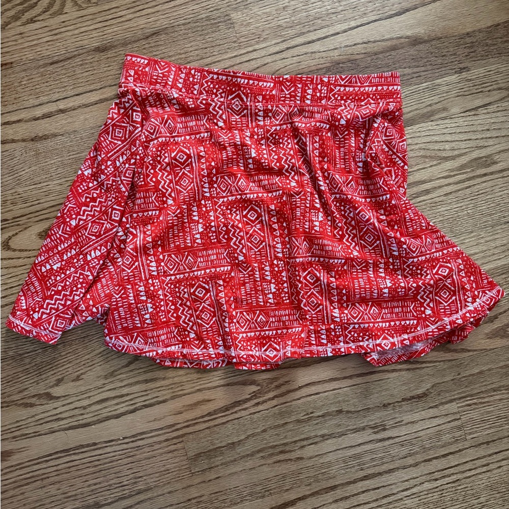Mossimo Red Geometric Patterned Mini Skirt